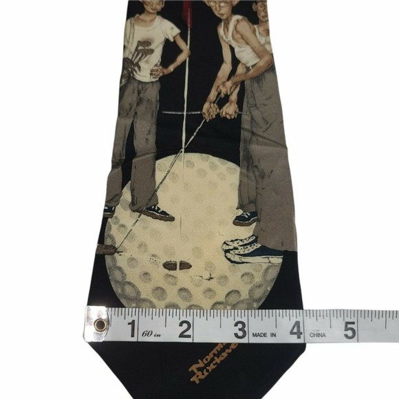 Vintage Norman Rockwell Golf Theme Necktie by Brown and Bigelow Silk - Picture 5 of 5